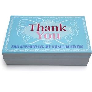 Blue thank you business style cards